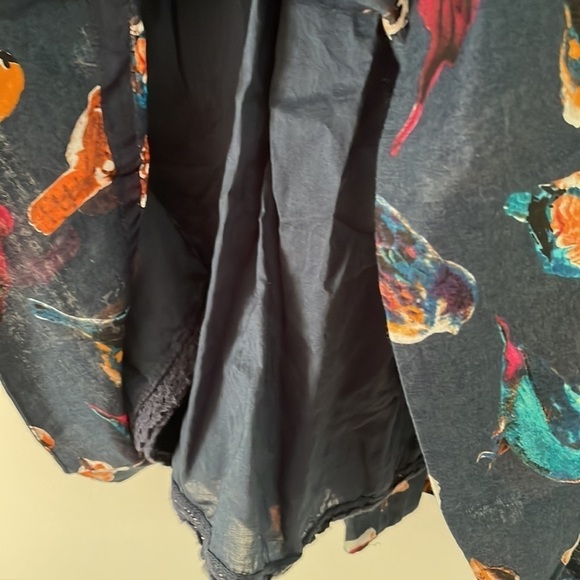 Anthropologie "Native birds "strapless birdie novelty print Quirky Adorable Y2K - Picture 7 of 12